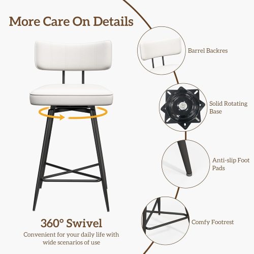 Swivel Counter Height Bar Stools Set of 4 - Image 5