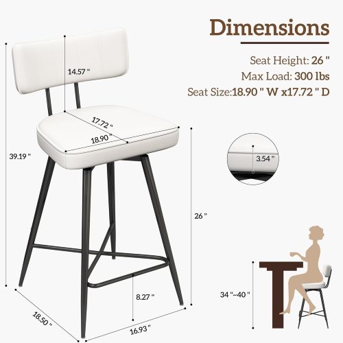 Swivel Counter Height Bar Stools Set of 4 - Image 2